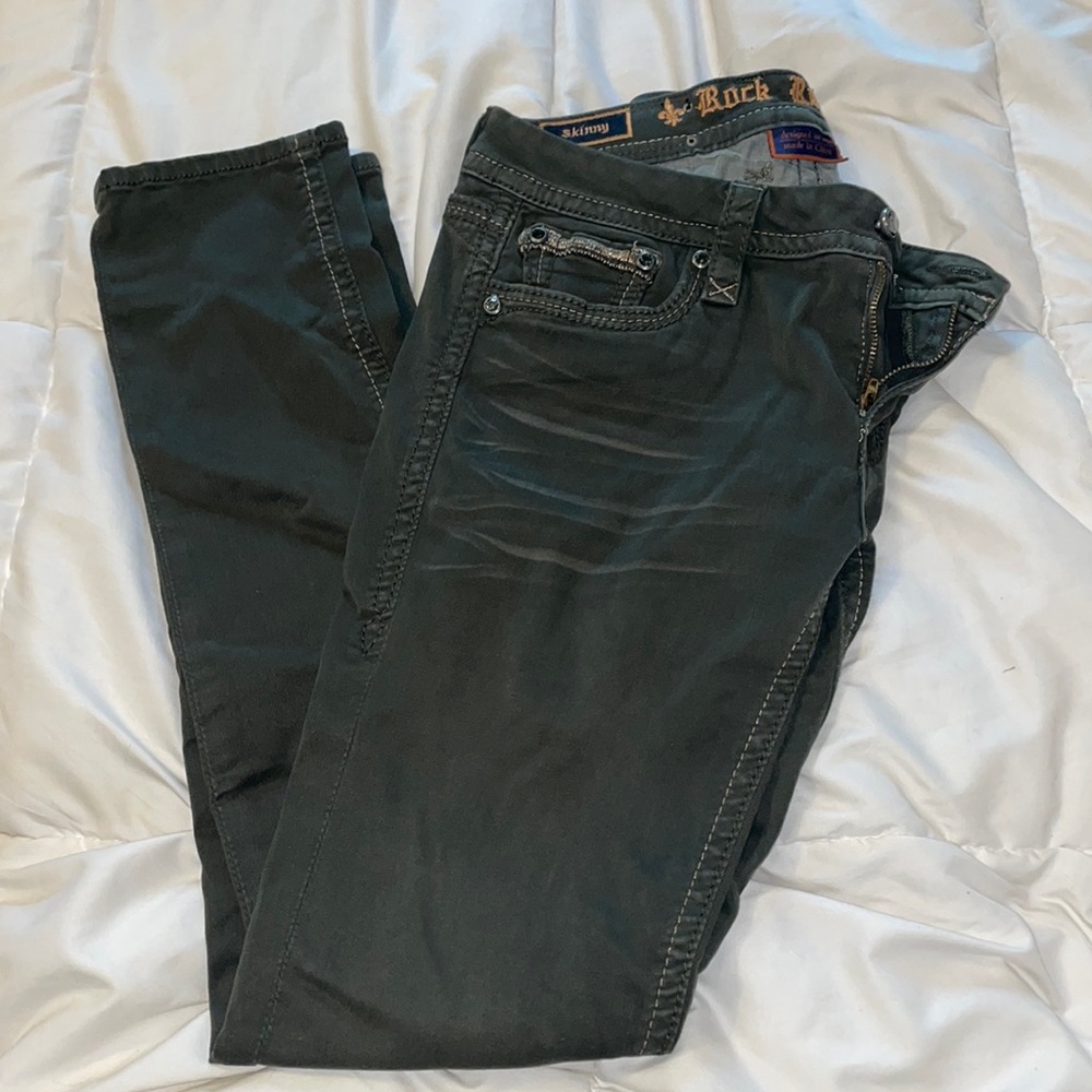 Rock Revival olive green Betty skinny Jeans size 30 - Picture 2 of 3